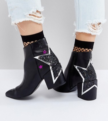 ASOS REALITY Star Ankle Boots