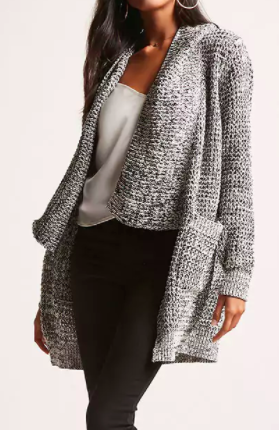 Forever 21 Woven Heart Draped Cardigan