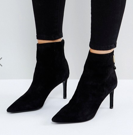 Dune Oralia Suede Pointed Heeled Boots