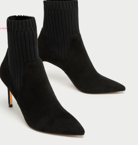 Zara COMBINED HIGH HEEL SOCK-STYLE ANKLE BOOTS