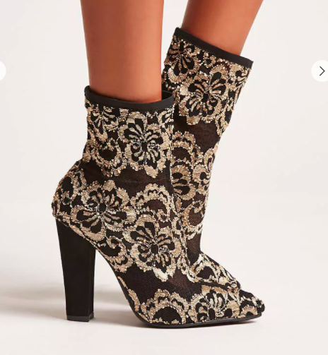 Forever 21 Embroidered Sock Boots