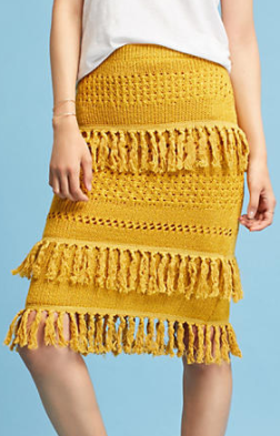 Harlyn Tiered Fringe Pencil Skirt