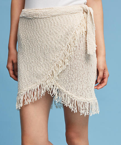 Callahan Fringed Wrap Mini Skirt