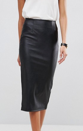 ASOS Sculpt Me Leather Look Pencil Skirt