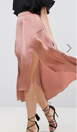 ASOS Midi Satin Skirt with Splices and Seam Detail