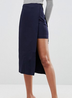 ASOS Tailored Double Layed Column Skirt With Button Detail