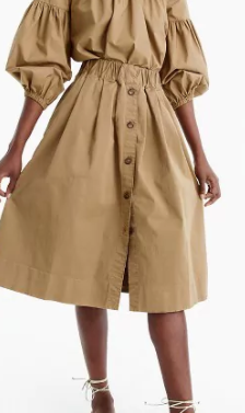 Jcrew Button-front chino skirt