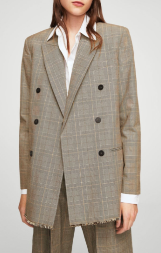 MANGO Check Structured blazer