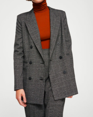 MANGO Check Structured blazer