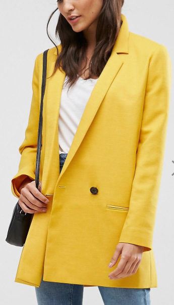 ASOS Tailored Double Breasted Mustard Blazer