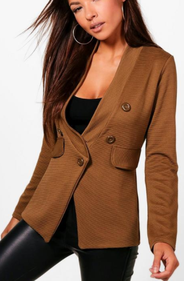 BOOHOO Danielle Rib DB Blazer