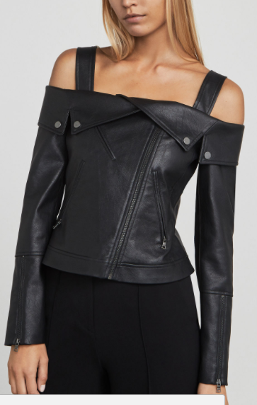 BCBG Clyde Faux-Leather Moto Jacket