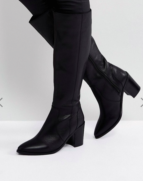 ASOS CAUGHT UP Leather Knee High Boots