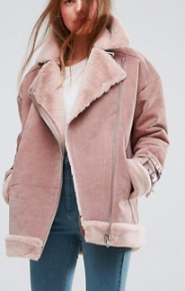ASOS Suede Aviator with Faux Shearling