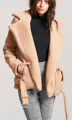 Forever 21 Belted Faux Shearling Coat