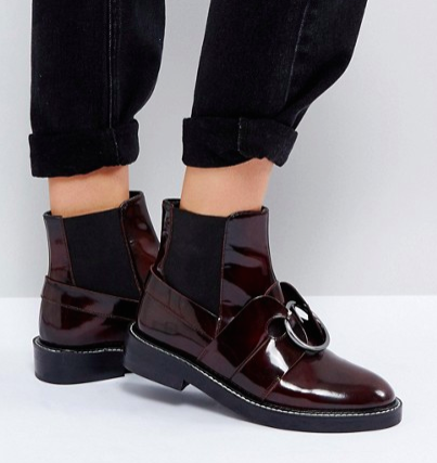ASOS ADEL Leather Ring Ankle Boots