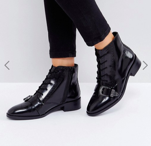 ASOS ADINA Leather Lace Up Boots