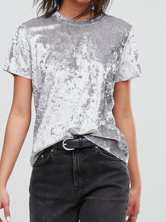 Dr Denim Crushed Velvet T-shirt