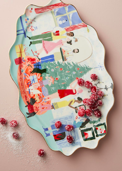 Anthropologie Holiday Spirit Platter