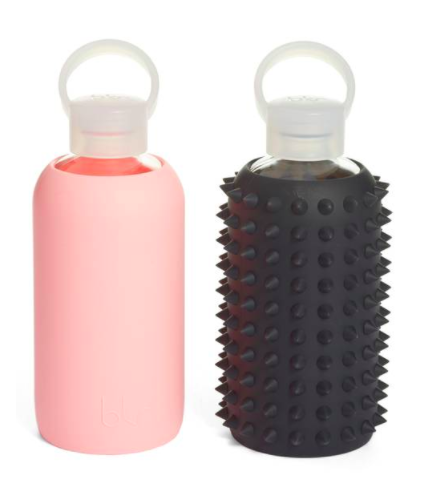 Spike Jet & Elle 16-Ounce Silicone Glass Water Bottle Duo BKR