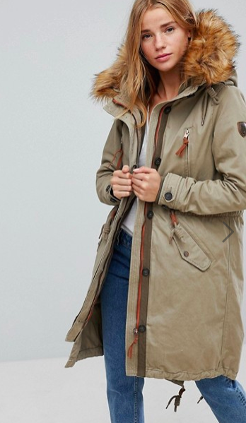  Only Parka With Faux Fur Lining