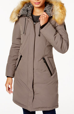 Down & Feather Fill Parka with Faux Fur Trim VINCE CAMUTO