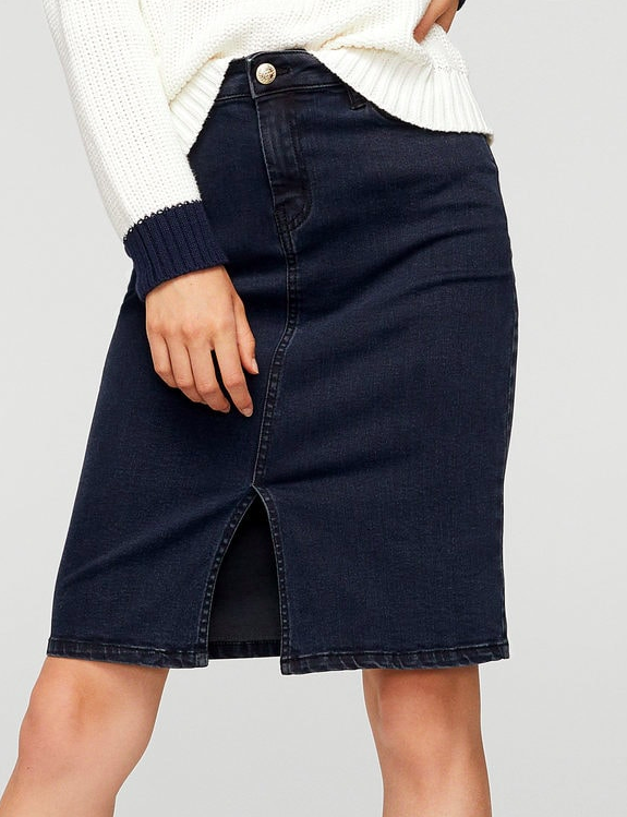 MANGO Slit denim skirt