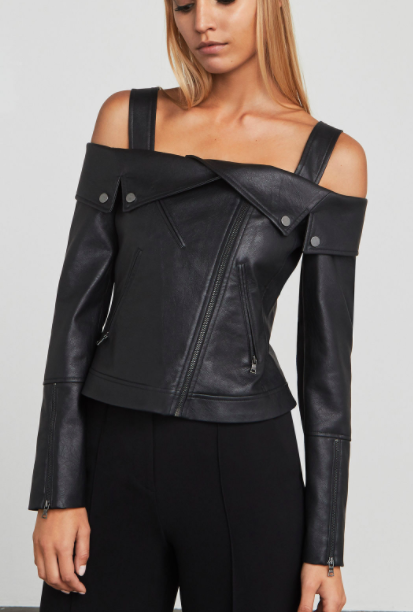 Clyde Faux-Leather Moto Jacket