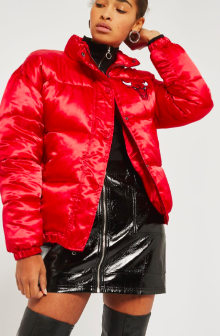 TOPSHOP Chicago Bulls Puffer Jacket by UNK x Topshop