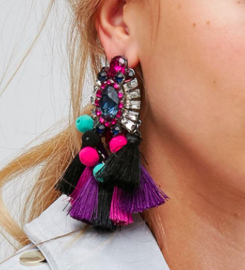 ALDO Woidien Multicoloured Tassel Statement Earrings