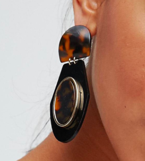 ASOS Resin and Tortoise Drop Earrings