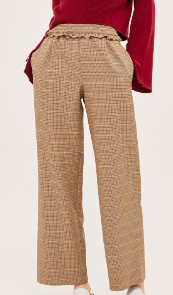 Topshop Houndstooth Check Wide Leg Trousers