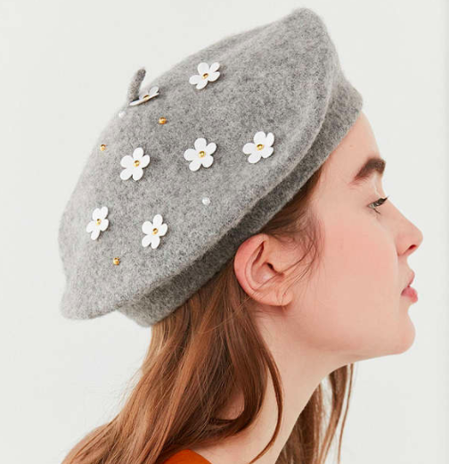 UO Wool Daisy Beret