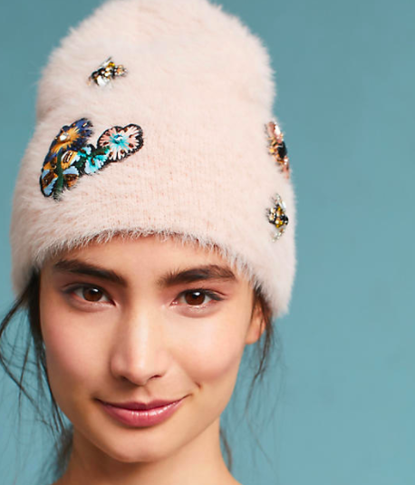 Anthropologie Well-Embellished Beanie