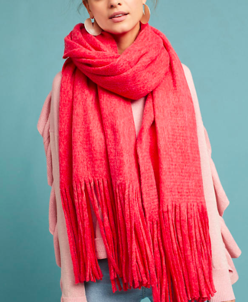 Anthropologie Fringed Wrap Scarf