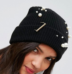 Stradivarius Pearl Embellished Hat