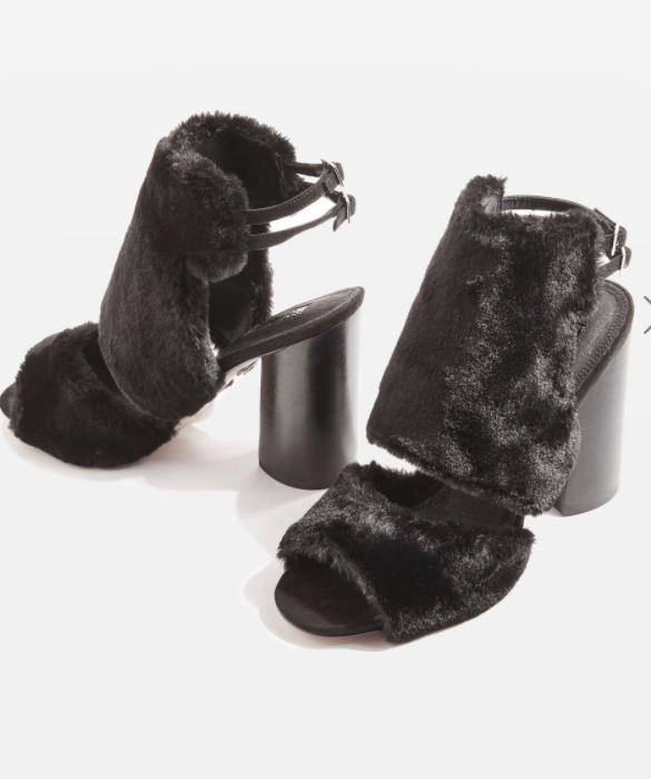 Topshop Rascal Faux Fur Sandals