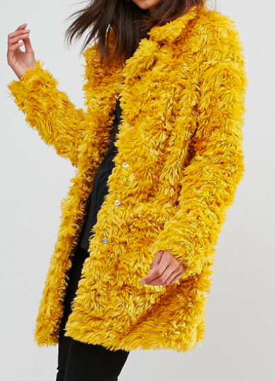 Glamorous Tall Coat In Snuggle Faux Fur
