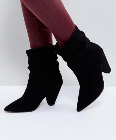 ASOS REEVES Wide Fit Slouch Heeled Ankle Boots