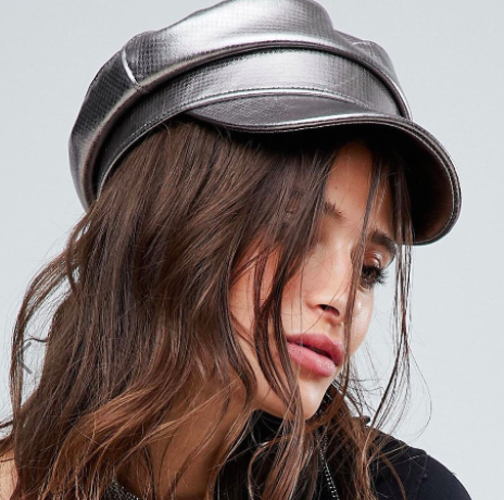 Sacred Hawk Baker Boy Cap In Metallic