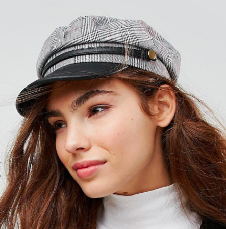 ASOS Check Baker Boy Hat