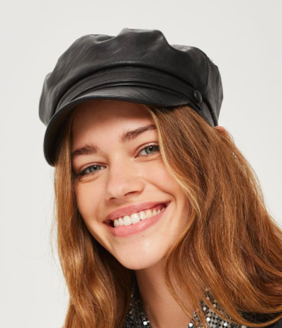 Topshop PU Baker Boy Hat