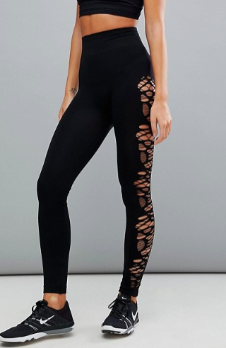 New Look Seam Free Ladder Cut Out Leggings