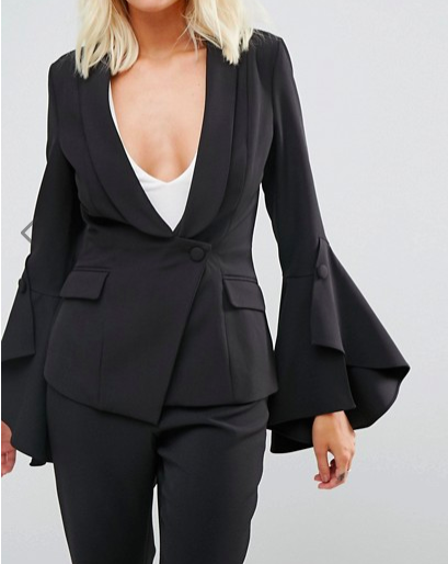 Lavish Alice Frill Sleeve Fitted Blazer & Pants Co-Ord