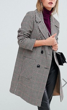 Miss Selfridge Double Breasted Check Coat