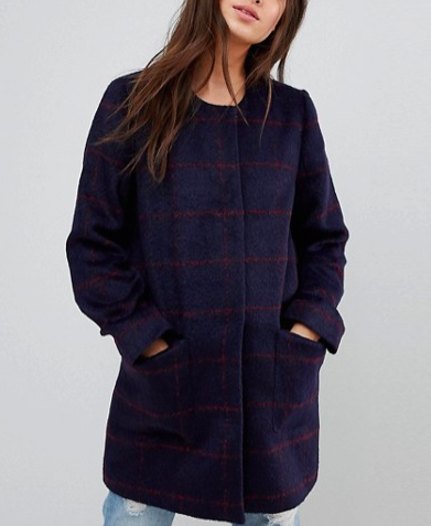 Abercrombie & Fitch Collarless Wool Coat