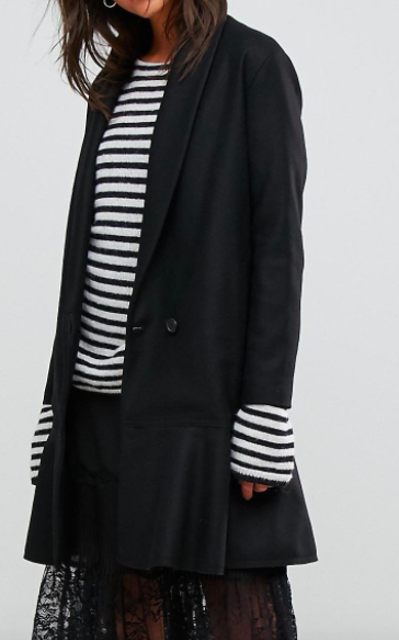 AllSaints Grace Coat with Asymmetric Skirt