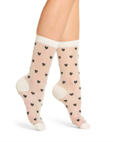 Gipsy Transparent Sheer Heart Ankle Socks 1711