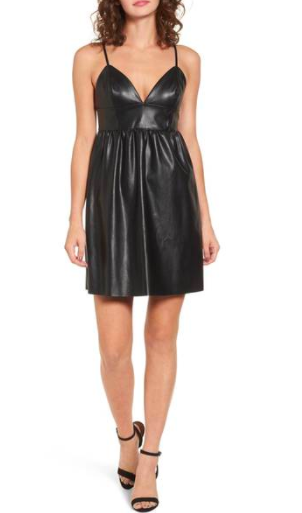 Faux Leather Skater Dress LEITH