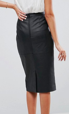 ASOS Midi Pencil Skirt in Leather